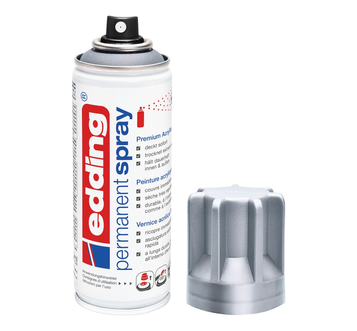 edding 5200 "Permanentspray", Seidenmatt - Silber