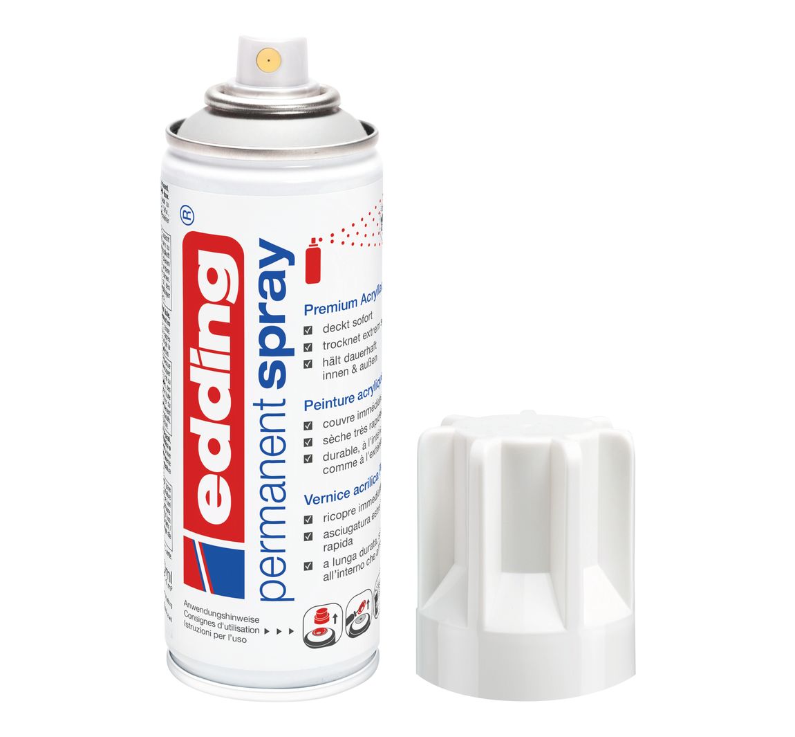 edding 5200 "Permanentspray", Glänzend - Verkehrsweiß
