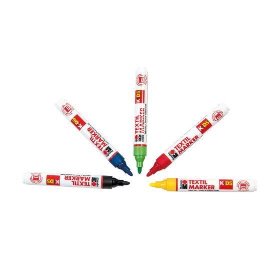 Marabu KIDS TEXTILMARKER, 5er-Set