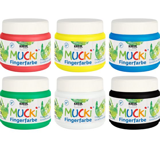 MUCKI Fingerfarbe, 6er-Set, à 150 ml