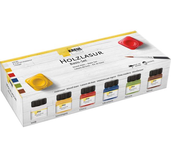 KREUL Holzlasur "Basis-Set", 6 Farben à 20 ml