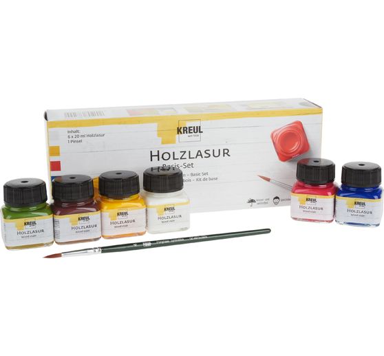 KREUL Holzlasur "Basis-Set", 6 Farben à 20 ml