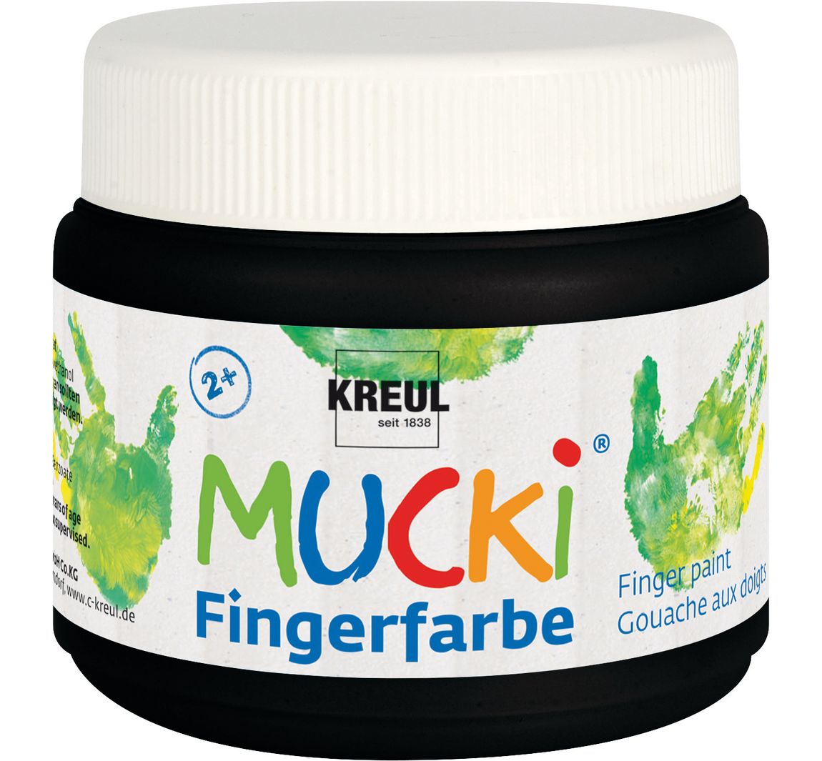 MUCKI Fingerfarbe, 150 ml - Schwarz