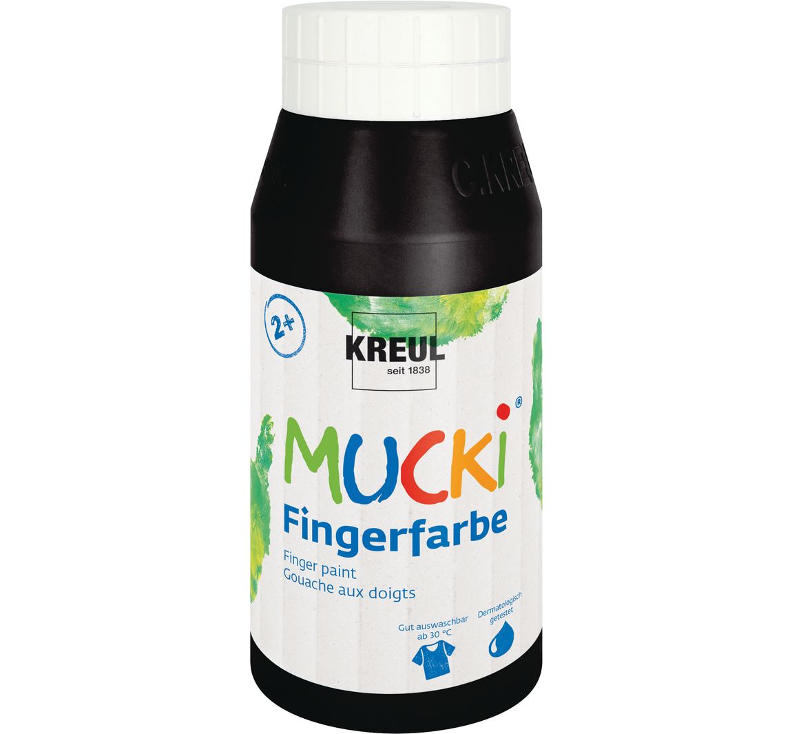 MUCKI Fingerfarbe, 750 ml - Schwarz