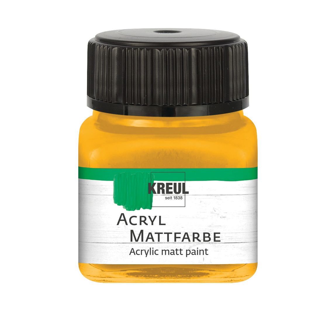 KREUL Acryl Mattfarbe, 20 ml - Goldgelb