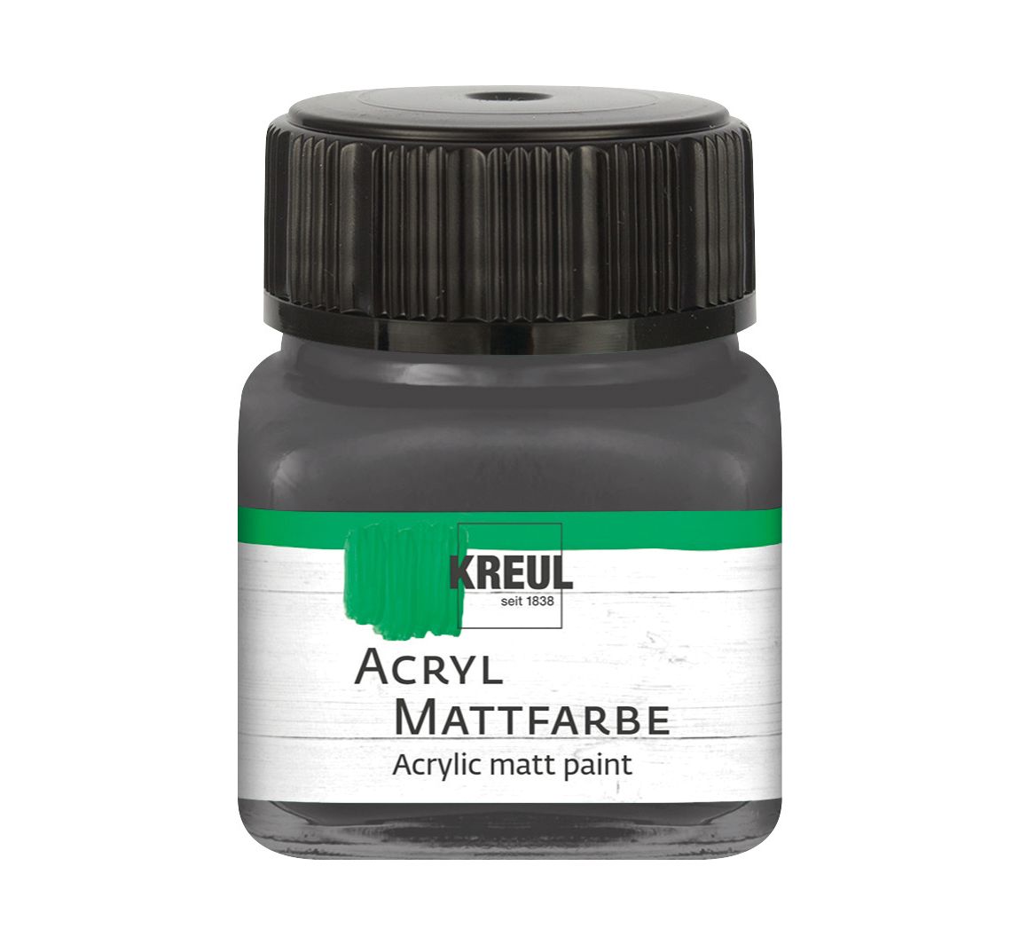 KREUL Acryl Mattfarbe, 20 ml - Graphitgrau