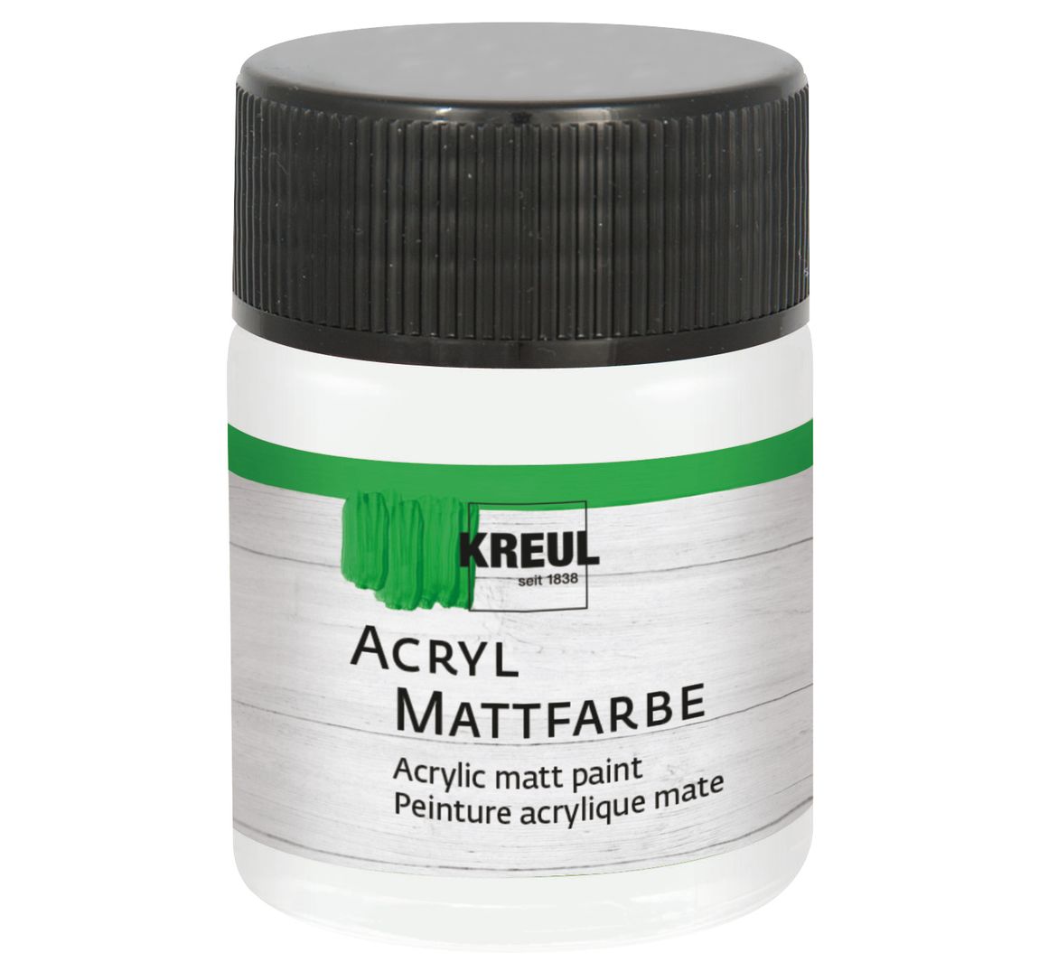 KREUL Acryl Mattfarbe, 50 ml - Pastell-Weiß