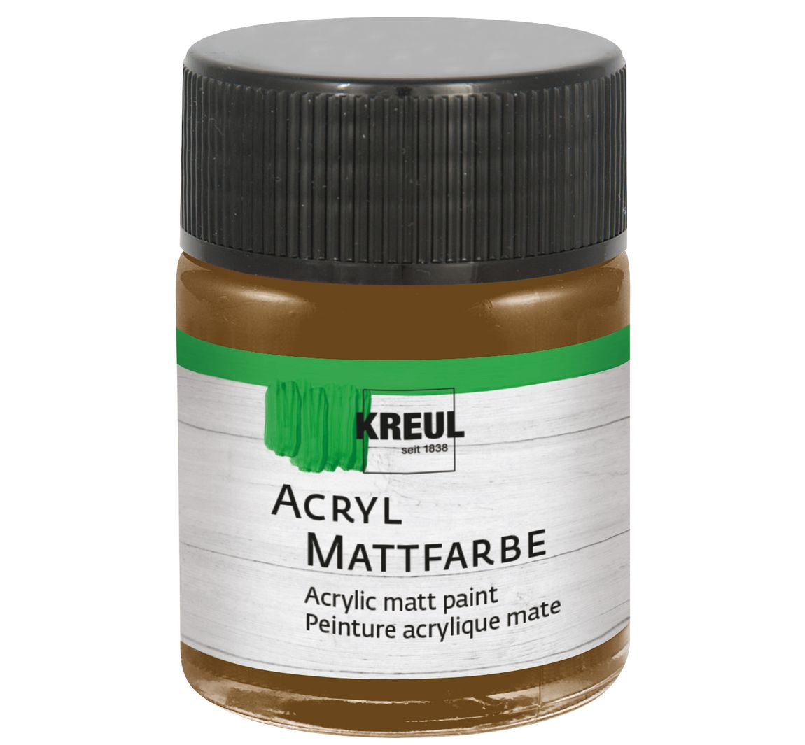 KREUL Acryl Mattfarbe, 50 ml - Dunkelbraun