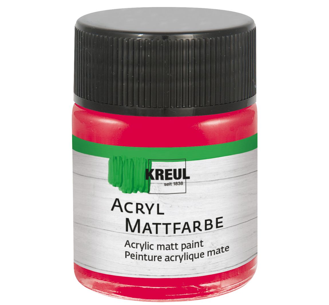 KREUL Acryl Mattfarbe, 50 ml - Karminrot
