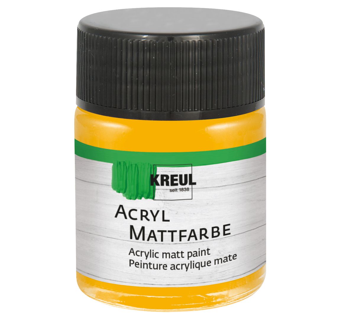 KREUL Acryl Mattfarbe, 50 ml - Goldgelb