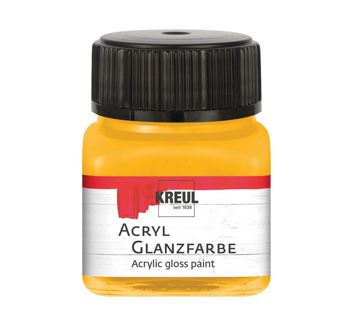 KREUL Acryl Glanzfarbe, 20 ml - Dunkelgelb