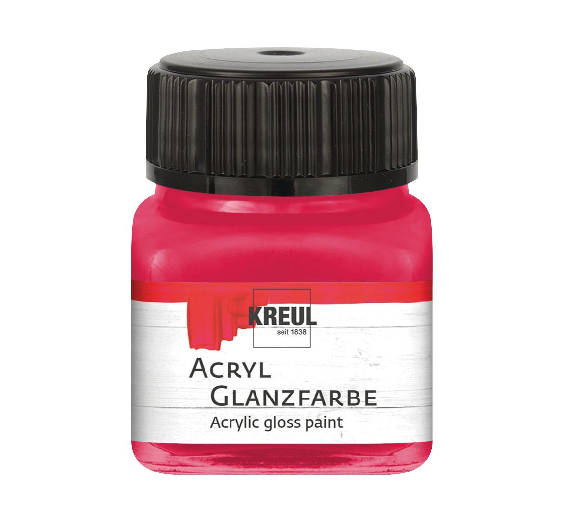 KREUL Acryl Glanzfarbe, 20 ml - Dunkelrot
