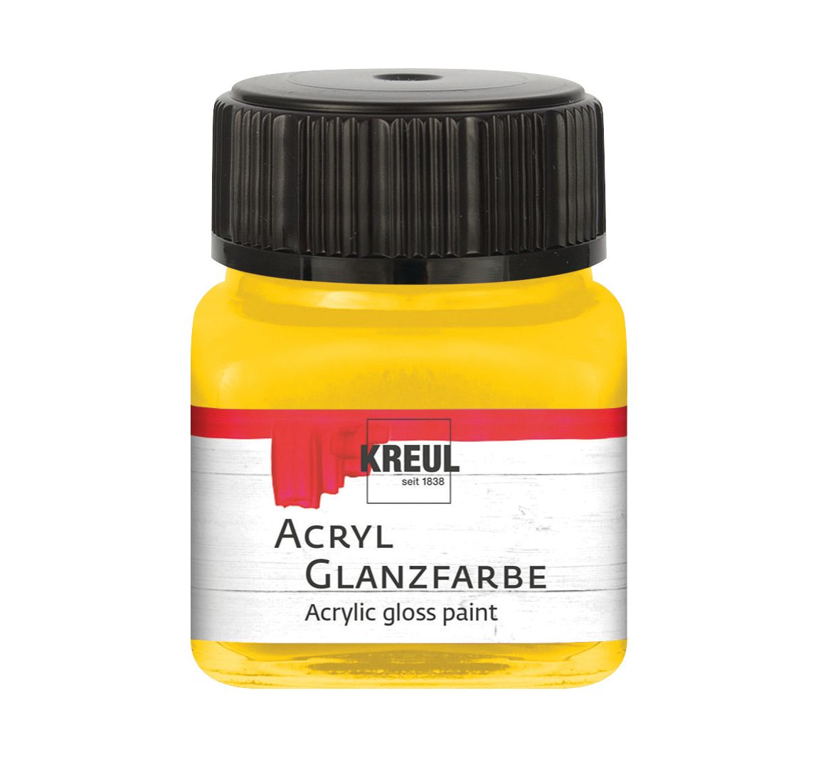 KREUL Acryl Glanzfarbe, 20 ml - Sonnengelb