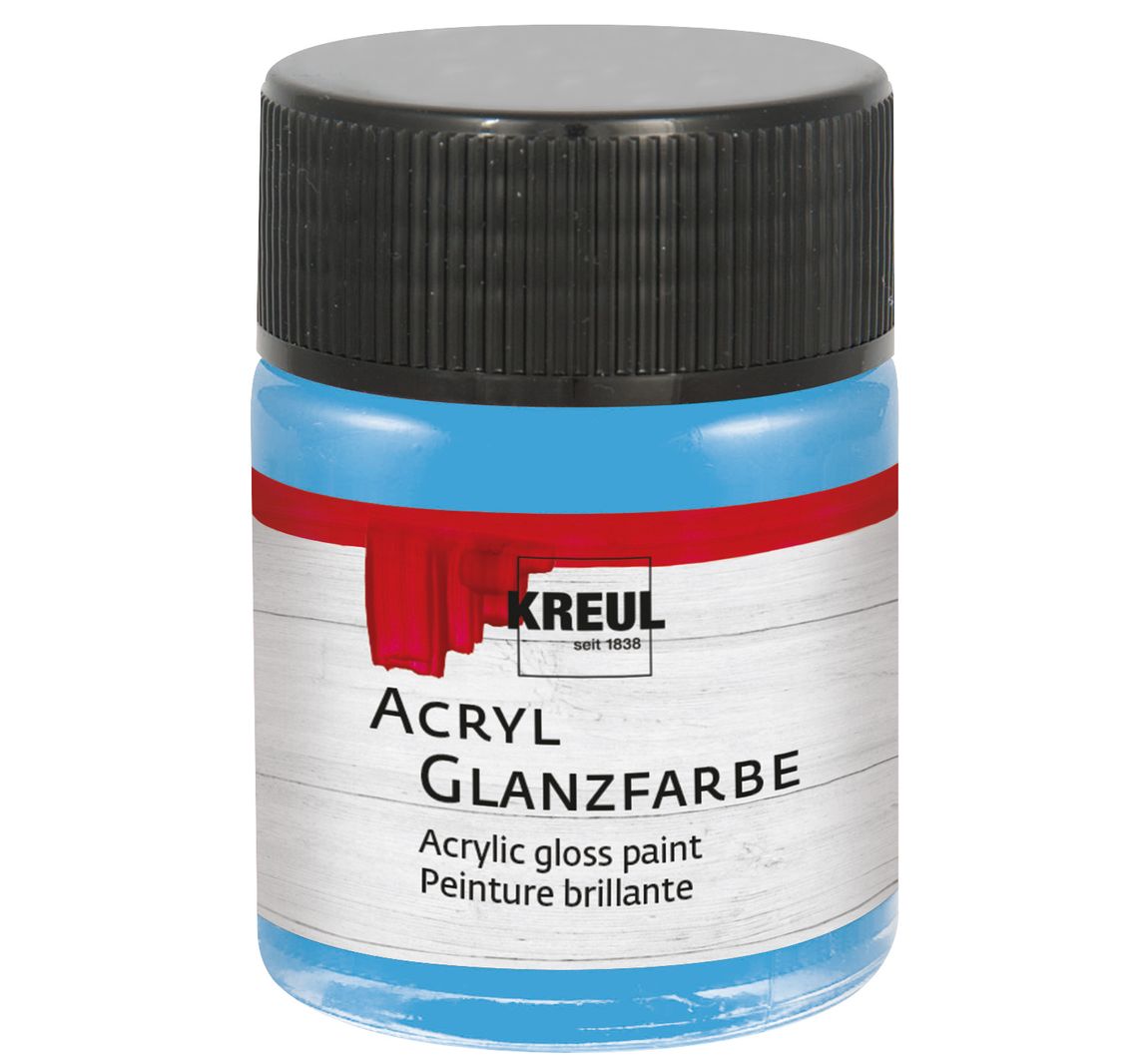 KREUL Acryl Glanzfarbe, 50 ml - Himmelblau