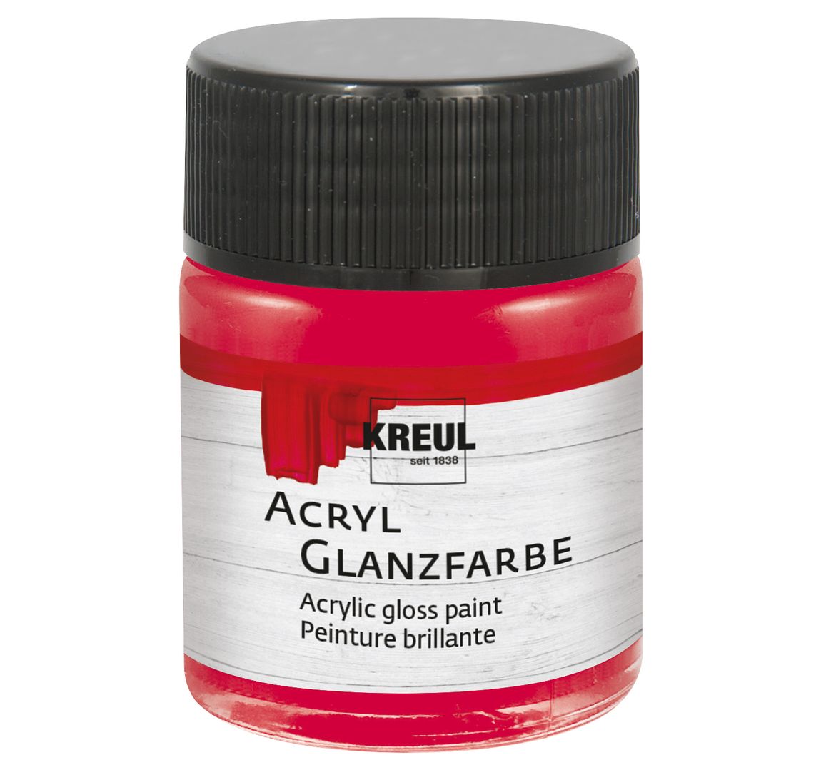 KREUL Acryl Glanzfarbe, 50 ml - Dunkelrot