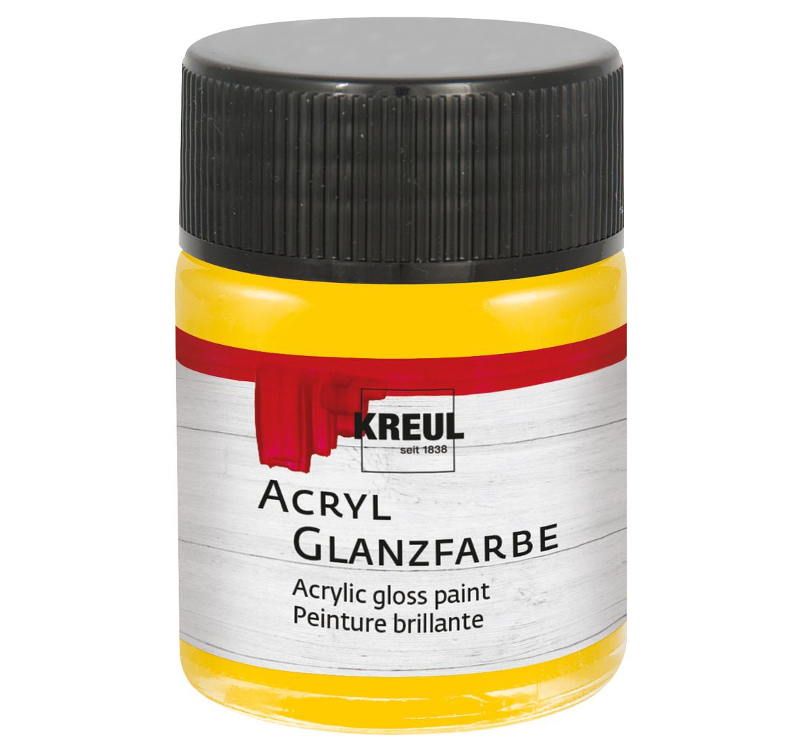 KREUL Acryl Glanzfarbe, 50 ml - Sonnengelb
