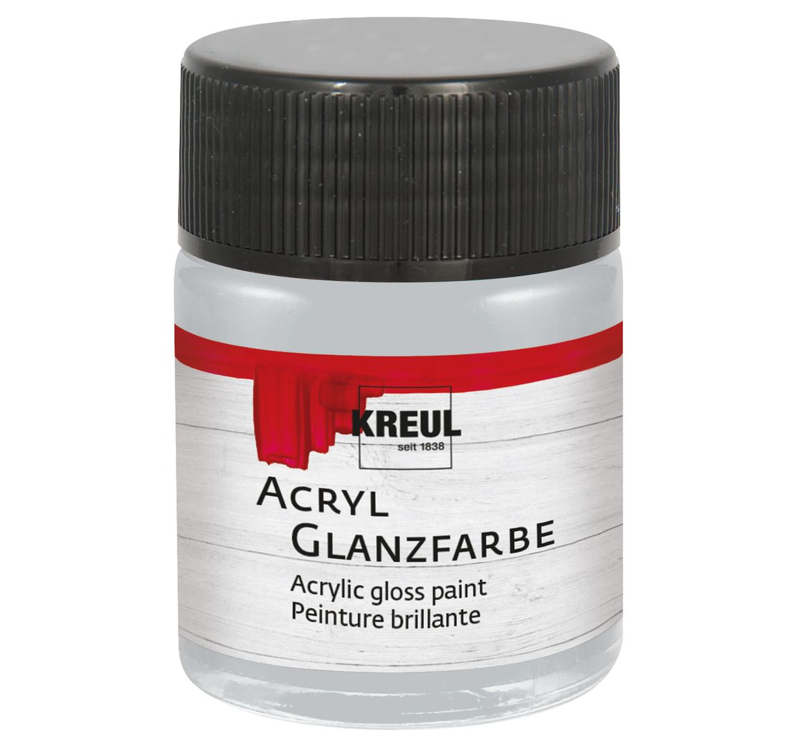 KREUL Acryl Glanzfarbe, 50 ml, metallic - Silber
