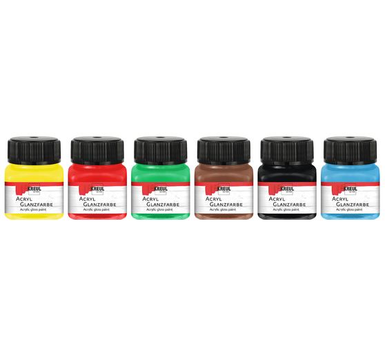 KREUL Acryl Glanzfarben Basis-Set, 6 x 20 ml