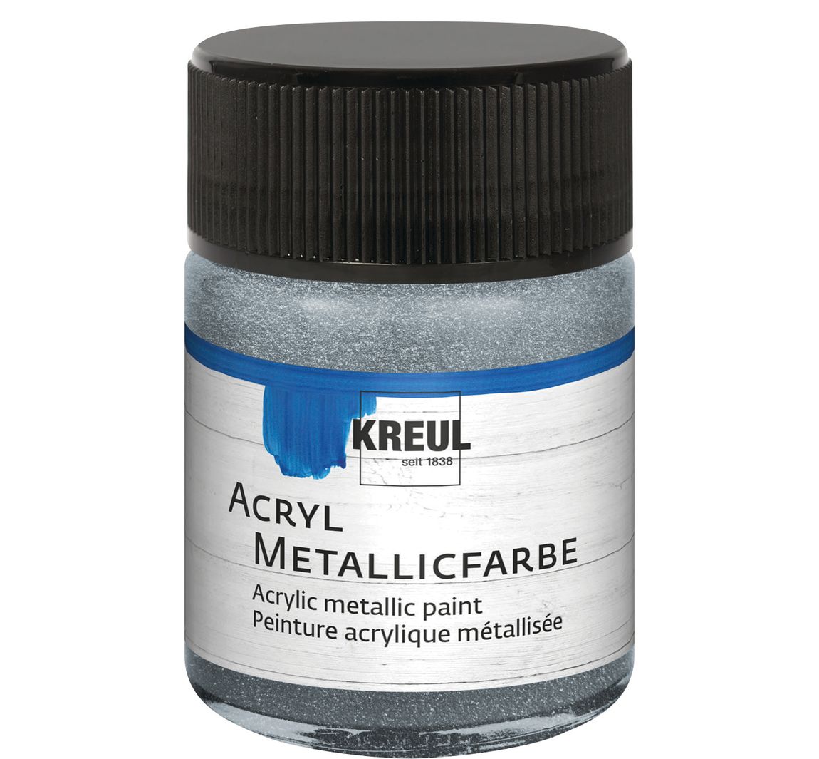 KREUL Acryl Metallicfarbe, 50 ml - Silber