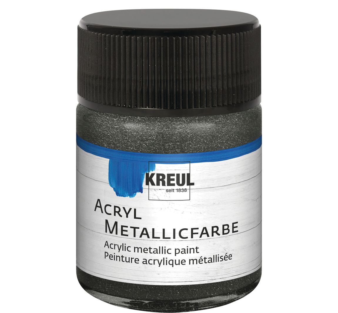 KREUL Acryl Metallicfarbe, 50 ml - Anthrazit