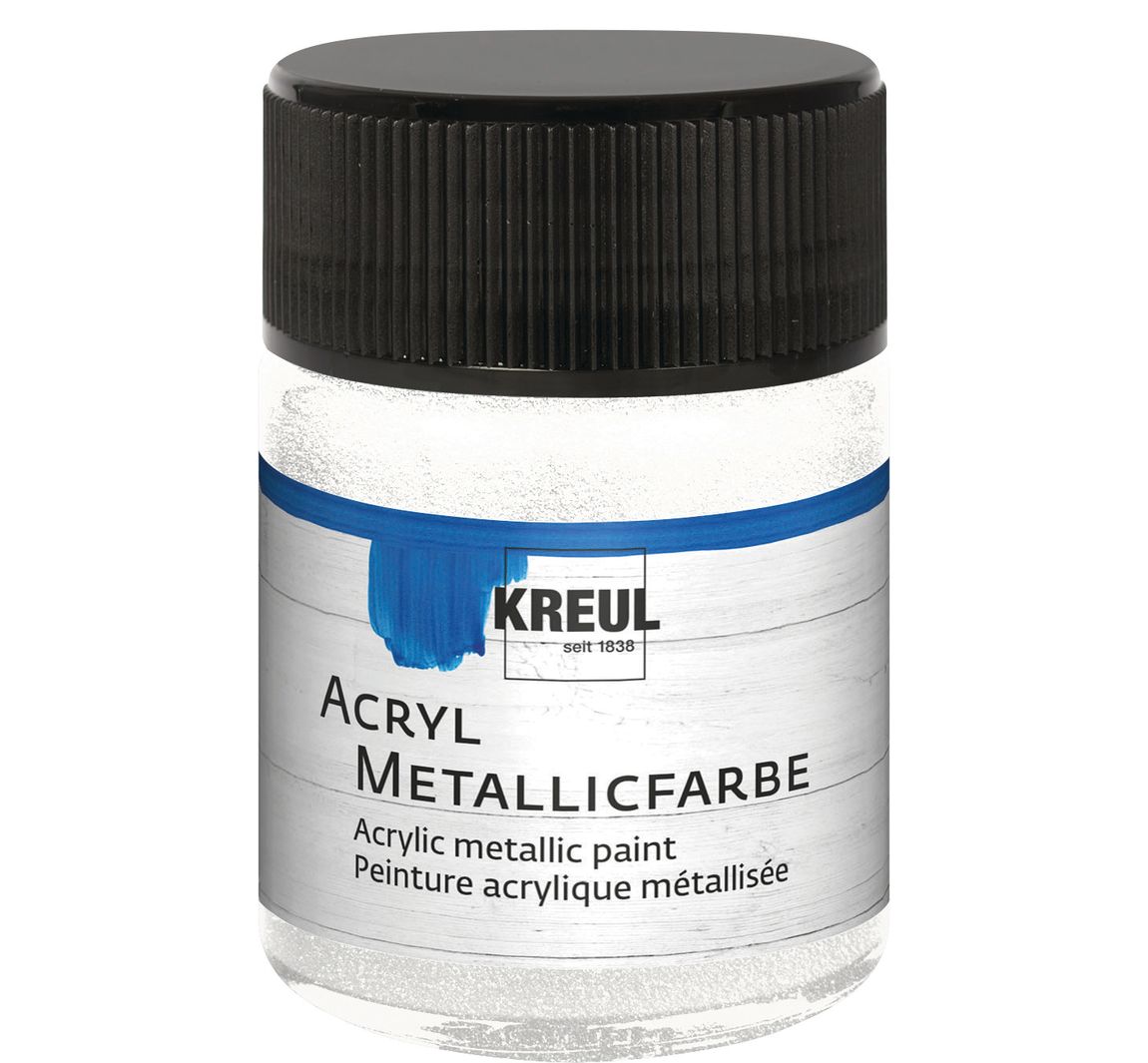 KREUL Acryl Metallicfarbe, 50 ml - Perlmutt-Weiß