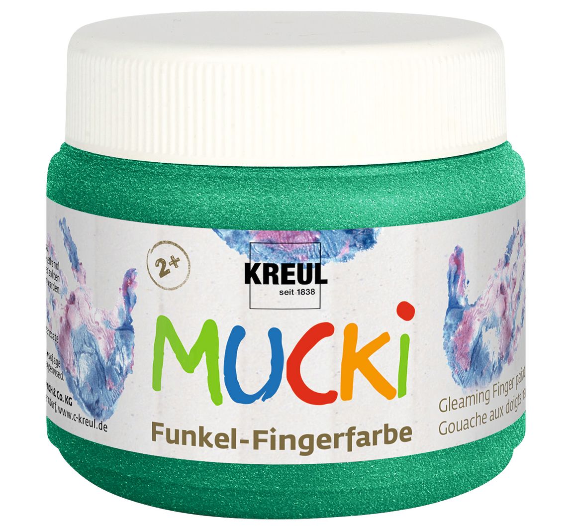 MUCKI Funkel-Fingerfarbe - Smaragdgrün