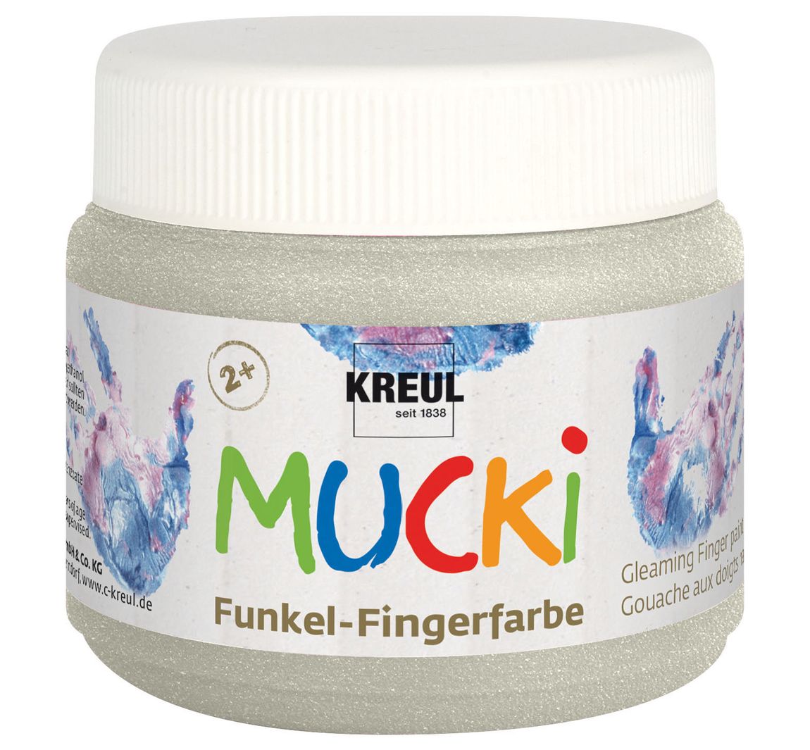 MUCKI Funkel-Fingerfarbe - Drachen-Silber