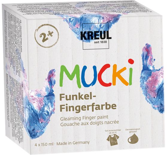 MUCKI Funkel-Fingerfarbe, 4er-Set