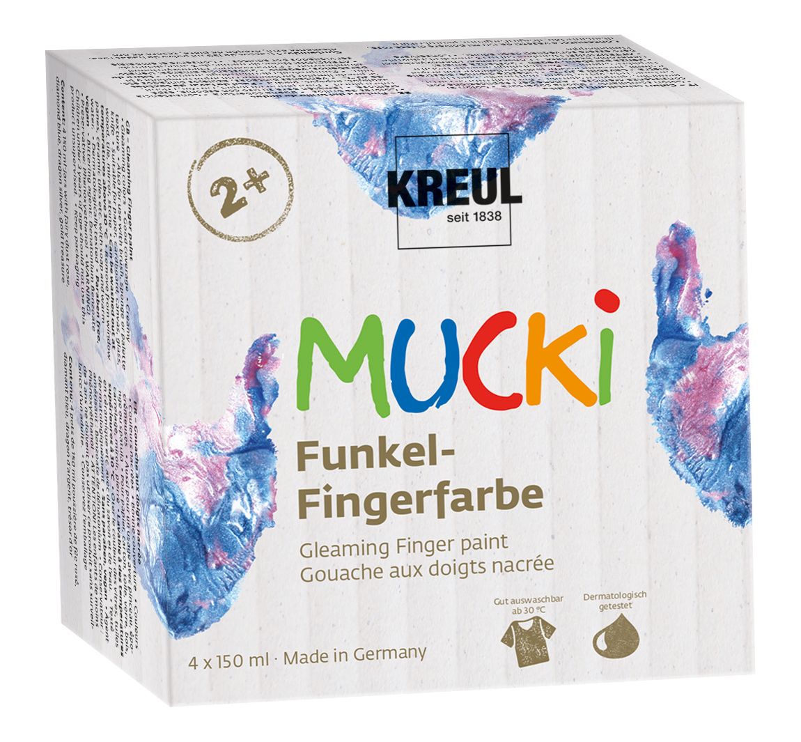 MUCKI Funkel-Fingerfarbe, 4er-Set