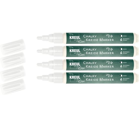 KREUL Chalky Kreide Marker Weiß 4er-Set