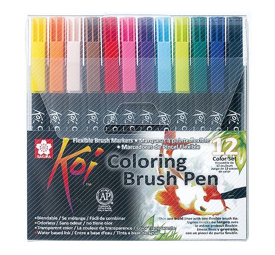 Pinselstift Koi Coloring Brush Set, 12 Farben