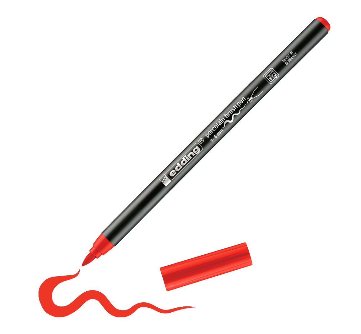 edding 4200 Porcelain brushpen - Rot