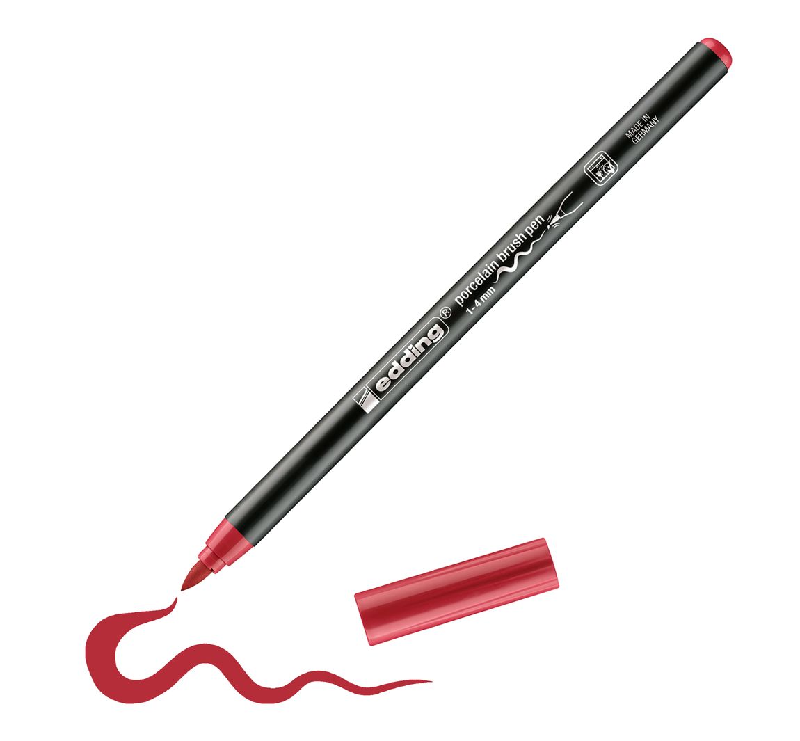 edding 4200 Porcelain brushpen - Carminrot