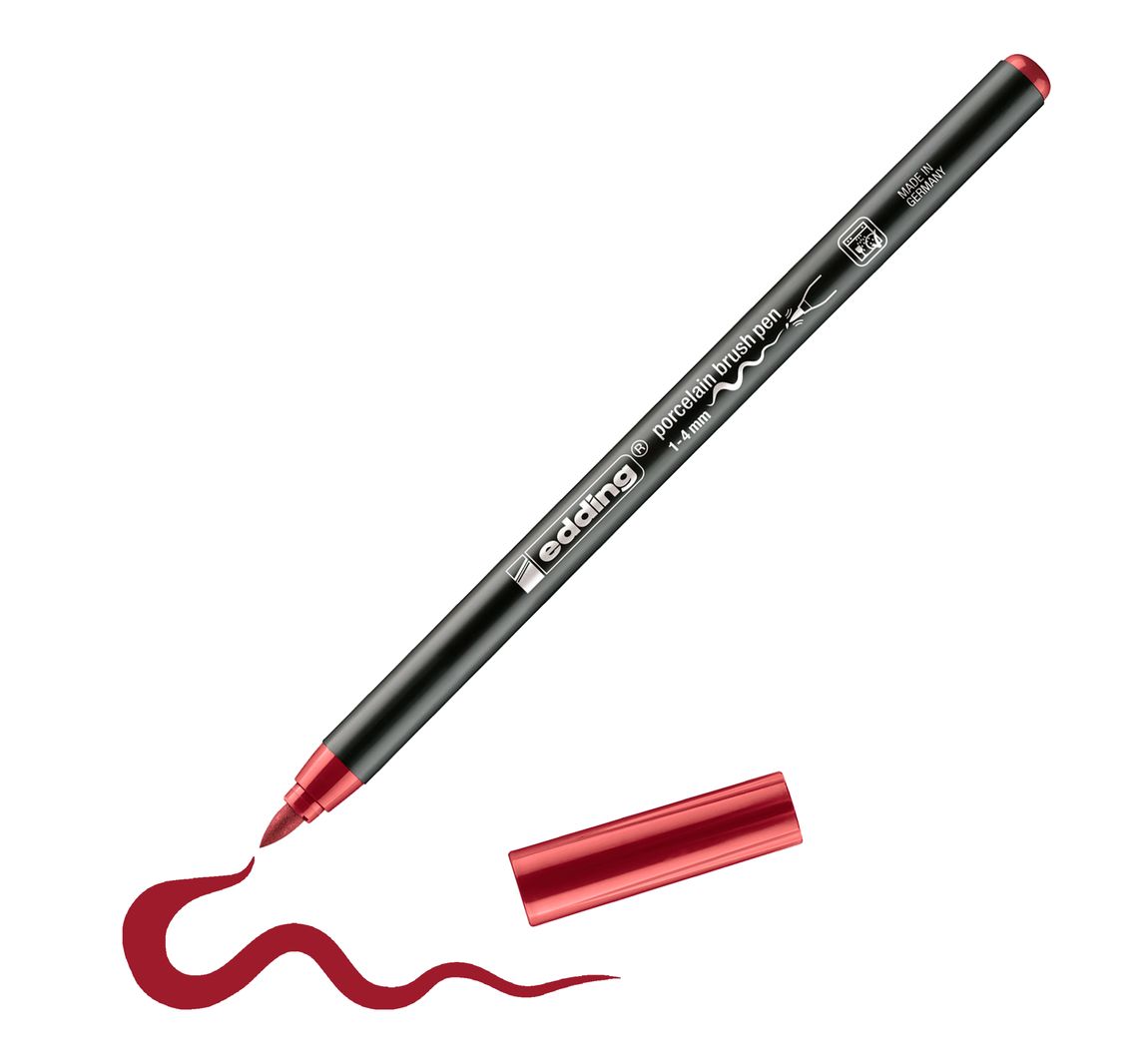 edding 4200 Porcelain brushpen - Karmesin