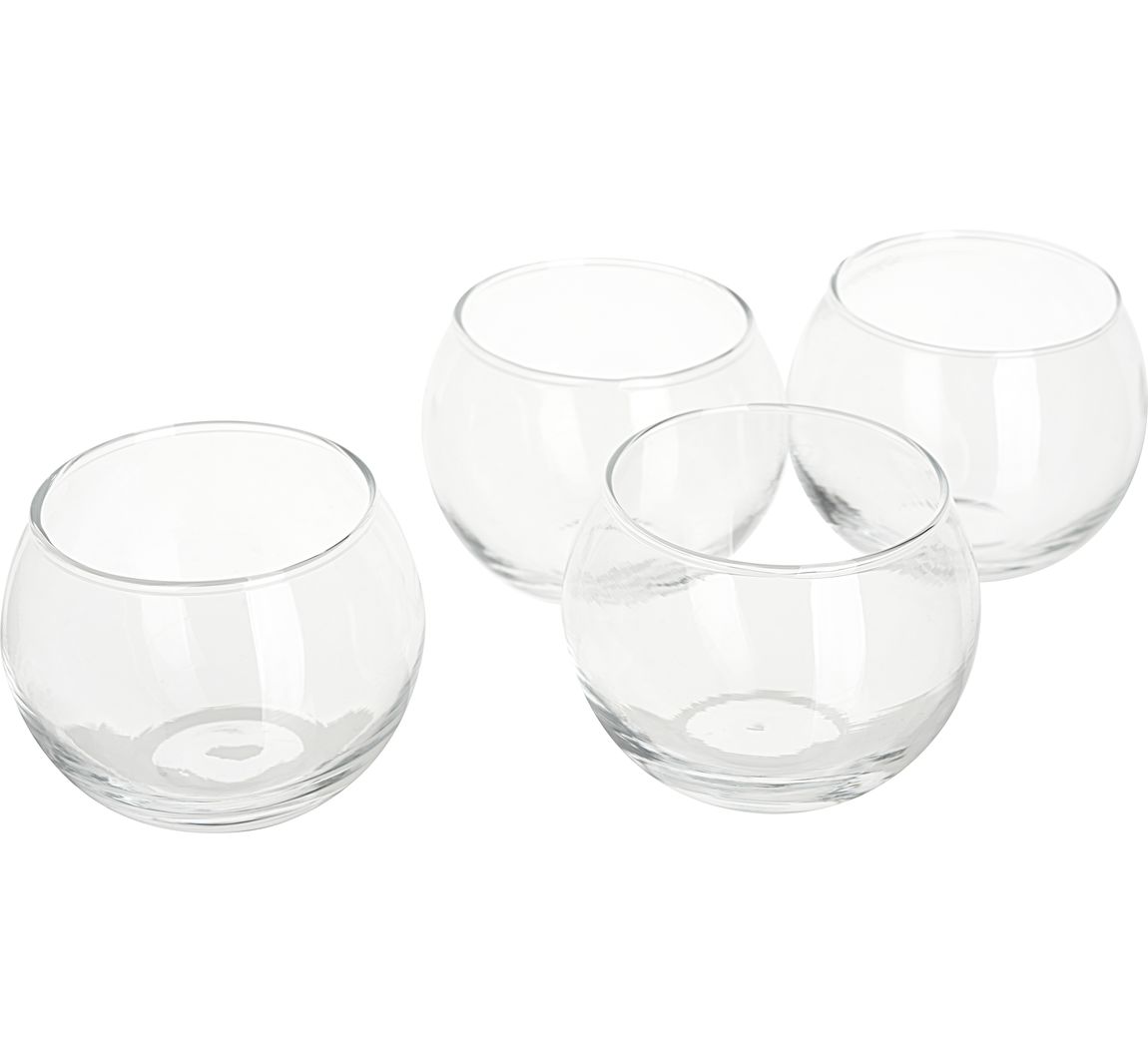 VBS Teelichtglas "Bowl", Ø 6,7 cm, 4 Stück