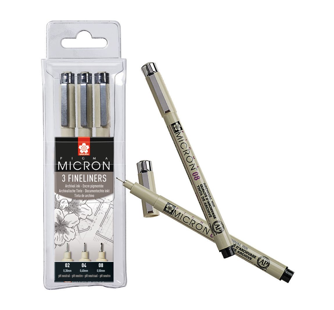 Pigma Micron Etui, 3er-Set