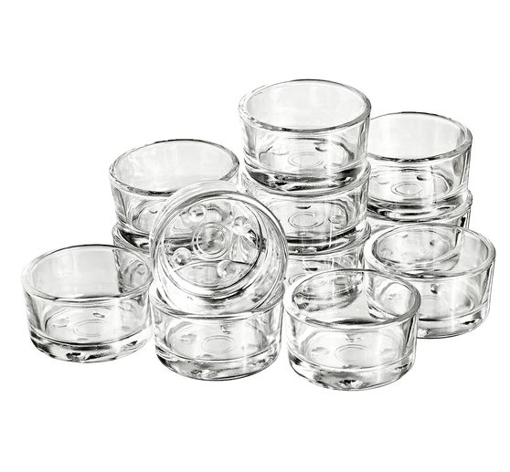 VBS Tea light jars "Flat", 12 pieces