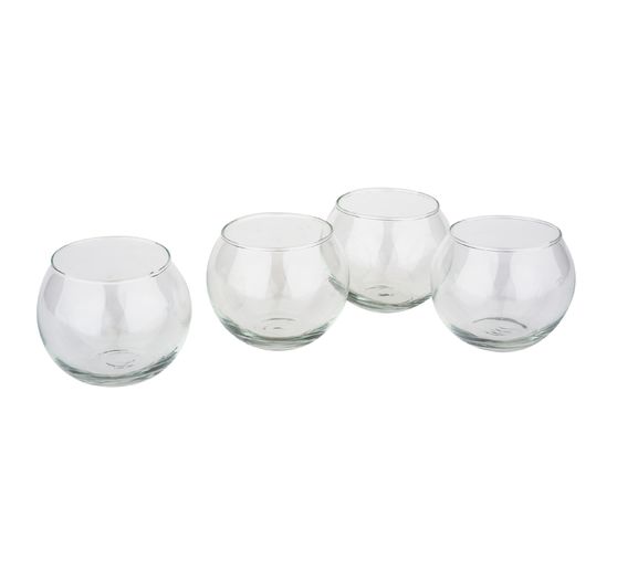 VBS Teelichtglas "Bowl", Ø 6,7 cm, 4 Stück