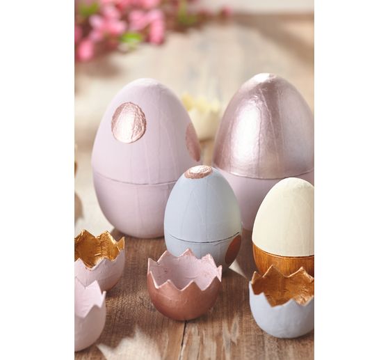 Pappmaché-Eier, teilbar, 3 Stück