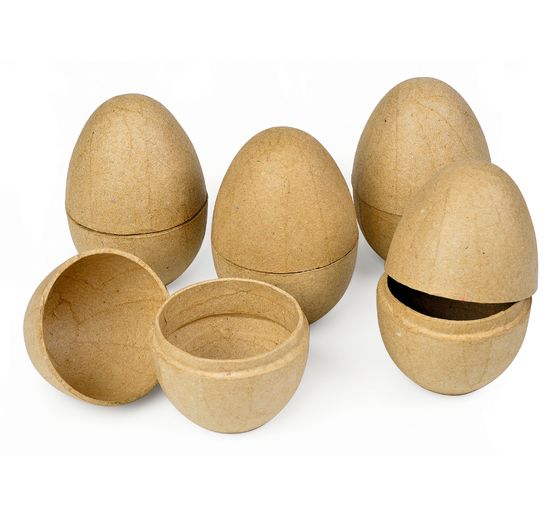 Pappmaché-Eier, teilbar, 5 Stück