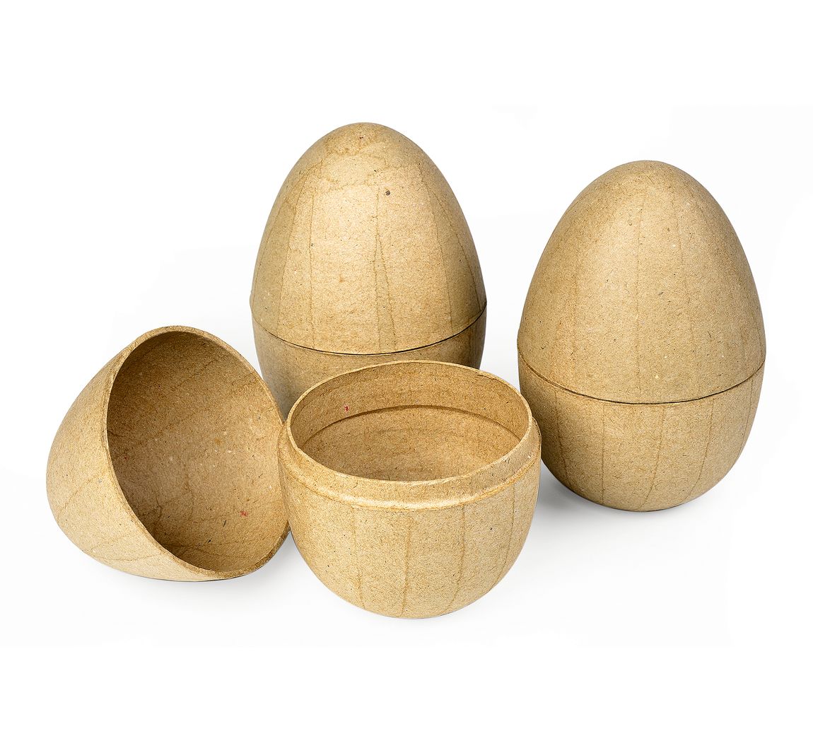Pappmaché-Eier, teilbar, 3 Stück