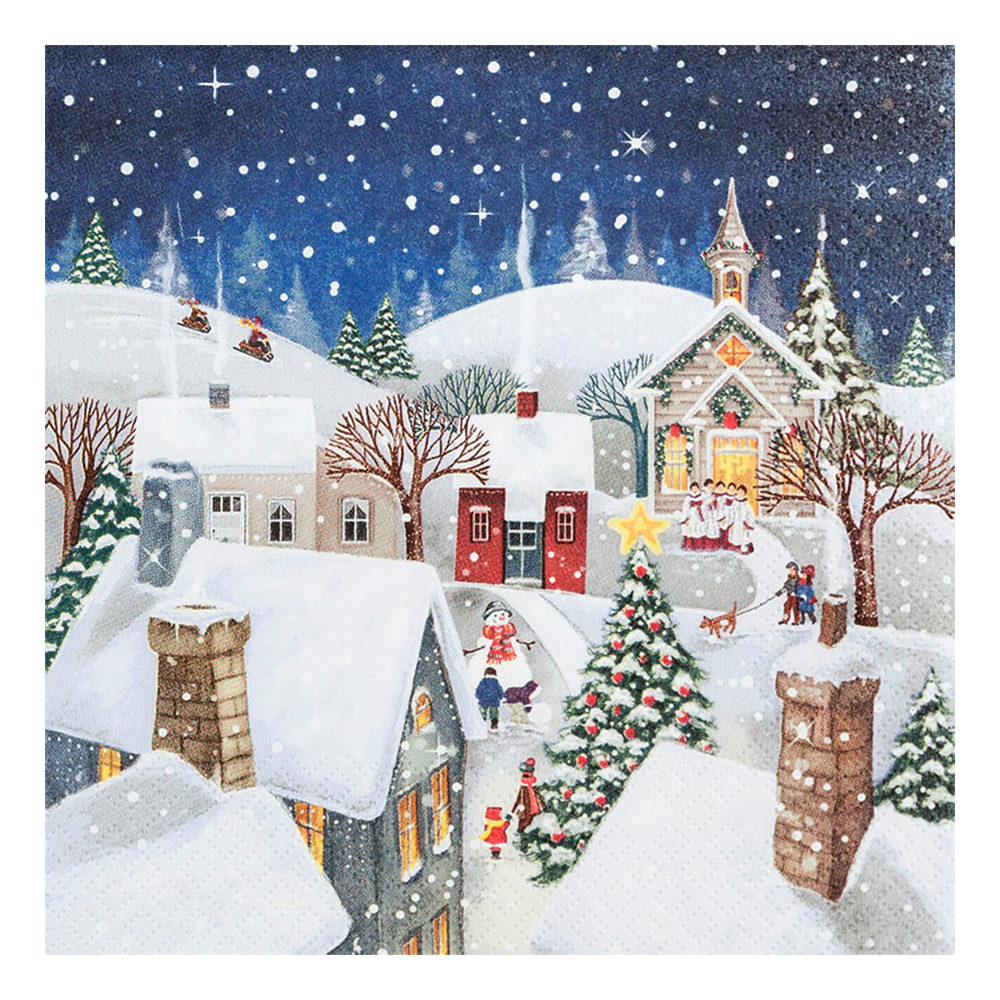 Set Aus 6 Weihnachtlichen Papierservietten – Umweltfreundlich, Mehrfarbig, Ca. 10 Cm, Für Tischdeko, Geschenke & Basteln