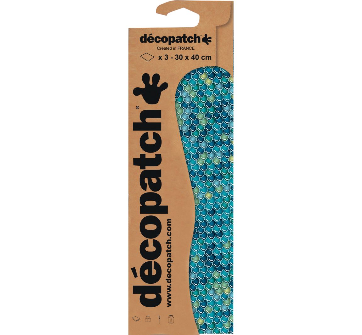 Décopatch-Papier "Fischschuppen", 3 Stück