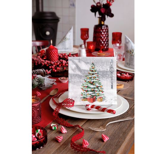 Serviette "Verschneite Weihnacht"