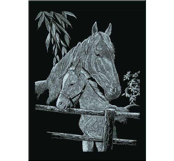 Scratch paintings "Permanent calendar animals", Silver, 6 motifs, 10.5 x 14.5 cm