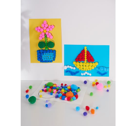 VBS Pompons "Farben & Größen Mix", 1.000 Stück
