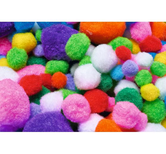 VBS Pompons "Farben & Größen Mix", 1.000 Stück