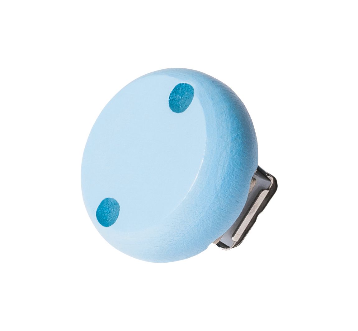 Schnullerketten Holzclip - Pastell-Blau