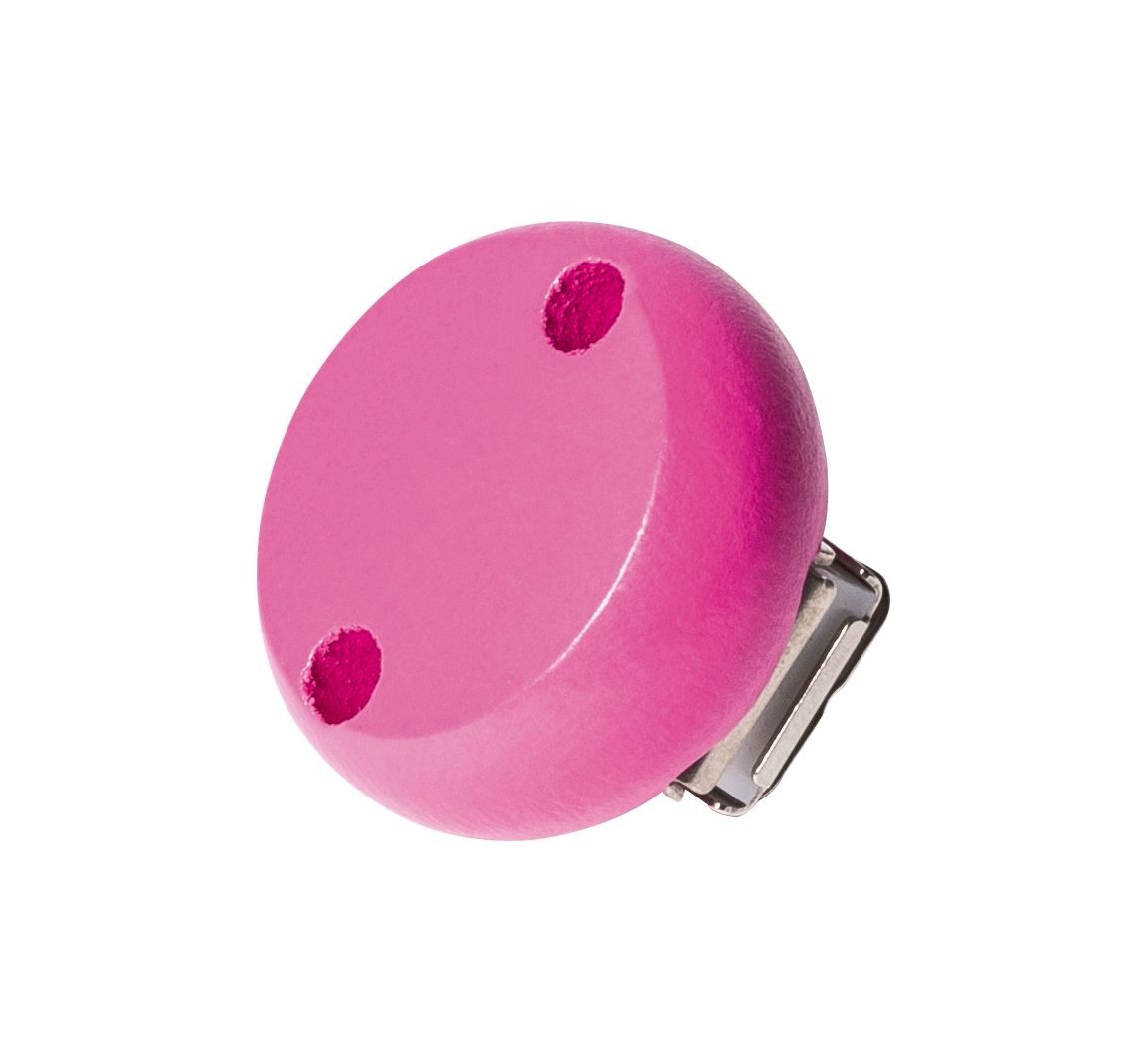 Schnullerketten Holzclip - Pink