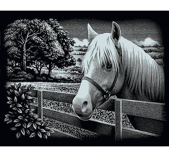 Kratzbild "Mein Pferd", Silber